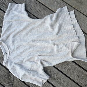 Free People Cream Textured Knit Top